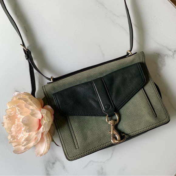 Rebecca Minkoff crossbody green leather bag bag - Picture 1 of 12